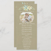 春の花とBurlapフォト結婚式 プログラム (正面/裏面)