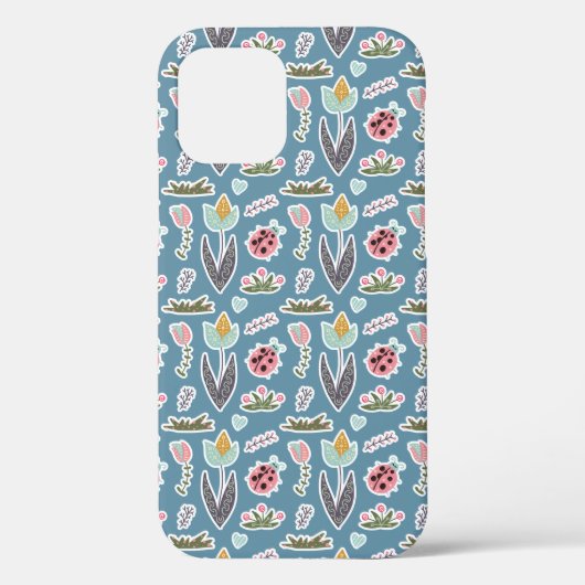 春の花とLadybugパターン Case-Mate iPhoneケース (裏面)