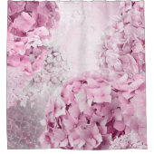 春の花のアジサイのパステルのコラージュ シャワーカーテン (正面)