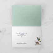 春の花のアヒルと鳥のイースターカード シーズンカード (内部)