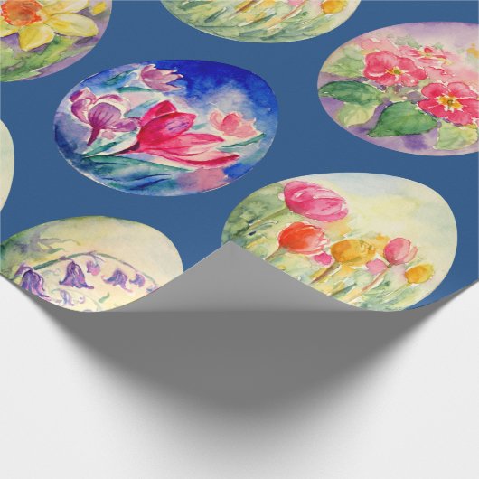 春の花のイースターエッグの包装紙 ラッピングペーパー (角)