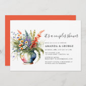 春の花のカップルシャワー パーティー招待状 招待状 (正面/裏面)