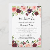 春の花のカリグラフィー 私たちはまだ誓う 更新 招待状 (正面)