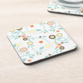 春の花のガーリーでモダンでシックな花パターン コースター (左側)