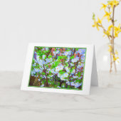 春の花のグリーティ空白のングカード カード (黄色い花)