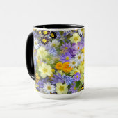 春の花のデザインの美しいコーヒー・マグ マグカップ (正面左)