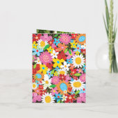 春の花のハートの結婚は写真カード感謝していしています サンキューカード (裏面)