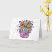 春の花のバスケット カード (黄色い花)