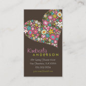 春の花のバレンタイン愛ハートのプロフィールカード 名刺 (正面)