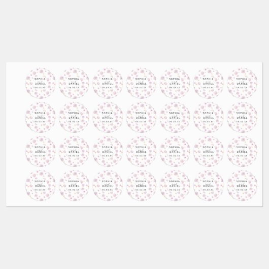 春の花のパーソナライズされた水結婚色 ラベル (シート)