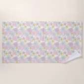 春の花のビーチタオル ビーチタオル (正面)