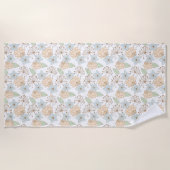 春の花のビーチタオル ビーチタオル (正面)