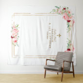 春の花のフォトブース 初誕生日 洗礼 タペストリー (インサイチュ(横))