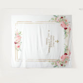 春の花のフォトブース 初誕生日 洗礼 タペストリー (正面(横))