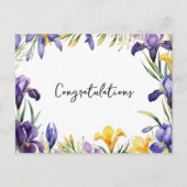 春の花のフレーム　お祝いメッセージ ポストカード (正面)