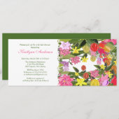 春の花のブライダルシャワーの招待状 招待状 (正面/裏面)