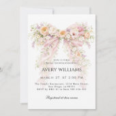 春の花のブーケ ブライダルシャワーのお知らせ 招待状 (正面)