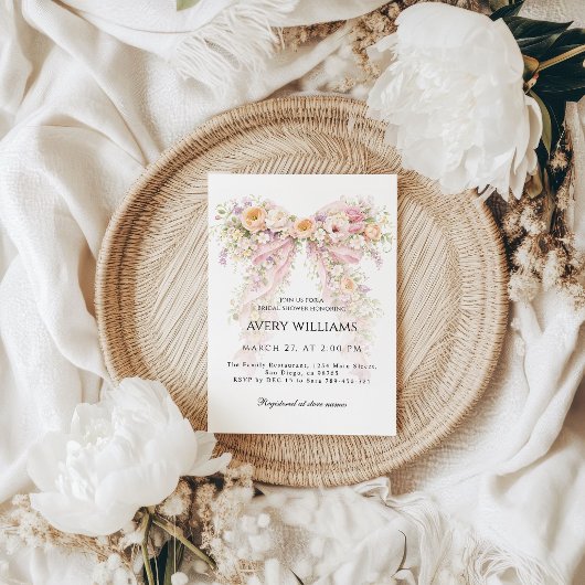 春の花のブーケ ブライダルシャワーのお知らせ 招待状