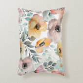 春の花のポピー野花の水色 アクセントクッション (正面(垂直))