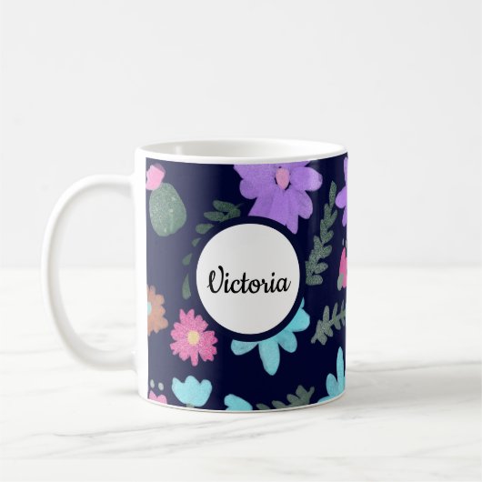 春の花のママの名前 コーヒーマグカップ (左)