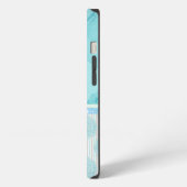 春の花のマルチブルーデザイン iPhoneケース (左側面)