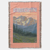 春の花のヴィンテージ旅行ポスター スローブランケット (正面縦)