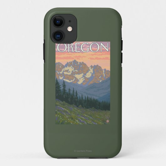 春の花のヴィンテージ旅行ポスター Case-Mate iPhoneケース (裏面)