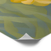 春の花の中の白ウサギ ポスター (角)