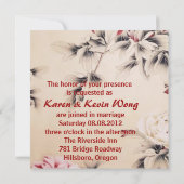 春の花の中国の結婚式の招待状 招待状 (裏面)