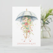 春の花の傘 水彩 赤ちゃんシャワー 招待状 (スタンド正面)