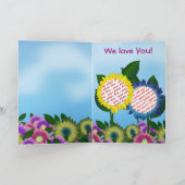 春の花の写真フレームのモーザー日曜日 カード (内部)