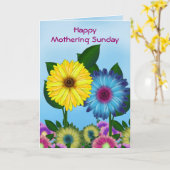 春の花の写真フレームのモーザー日曜日 カード (黄色い花)