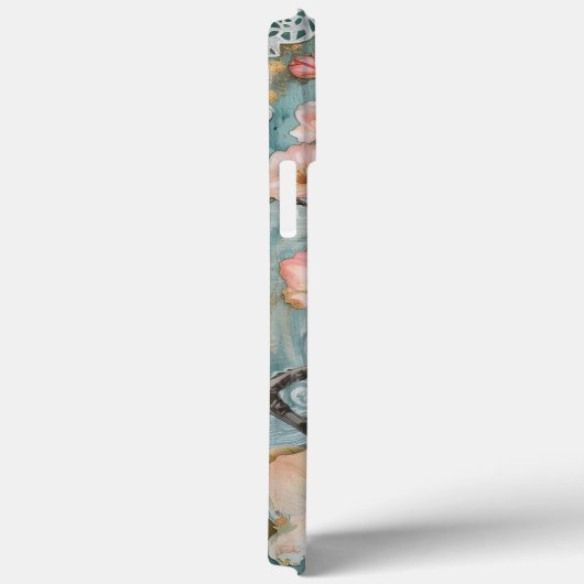 春の花の切り離し汚れたシックな青い鳥 Case-Mate iPhoneケース (裏面 / 右)