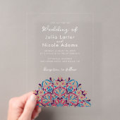 春の花の喜びマンダラ結婚式 アクリル招待状 (インサイチュ (ポータブル))