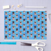 春の花の子鹿そして黒いパグ 薄葉紙 (クラフト)