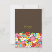 春の花の庭お洒落な結婚RSVP 出欠カード (裏面)