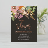 春の花の庭 ウェディングシャワー ブライダルシャワー  箔招待状 (立ち正面)