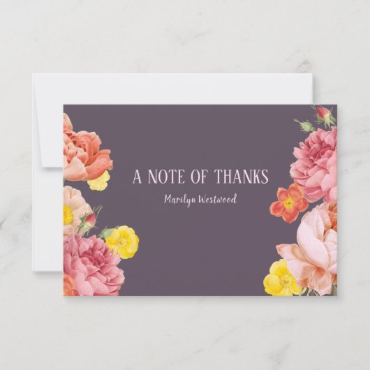 春の花の感謝の手紙 招待状 (正面)