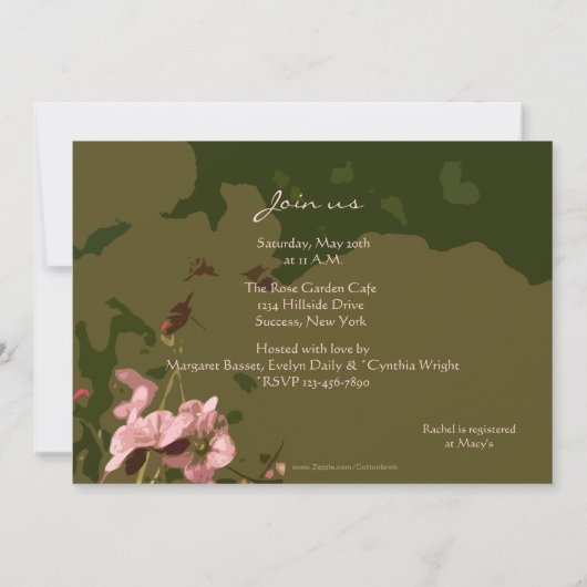 春の花の招待状 招待状 (裏面)