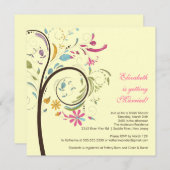 春の花の木のブライダルシャワーの招待状 招待状 (正面/裏面)