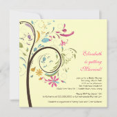 春の花の木のブライダルシャワーの招待状 招待状 (正面)