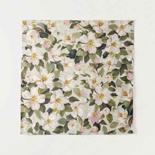 春の花の木の枝のパターン タペストリー (正面)