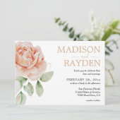 春の花の水彩シンプルモダンウェディング 招待状 (スタンド正面)