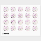 春の花の結婚式の日付発表を保存 ラウンドシール (シート)