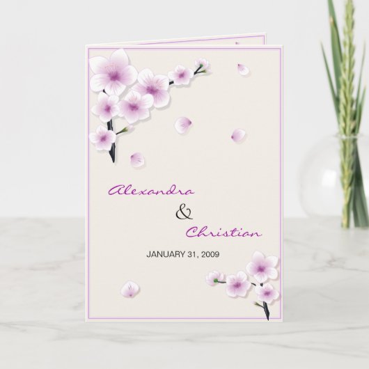 春の花の結婚式招待状の発表 招待状 (正面)