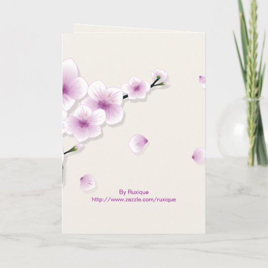 春の花の結婚式招待状の発表 招待状 (裏面)