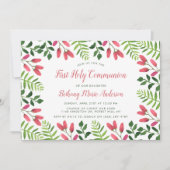 春の花の聖餐式または確認 招待状 (正面)