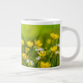 春の花の背景 ジャンボコーヒーマグカップ (右)