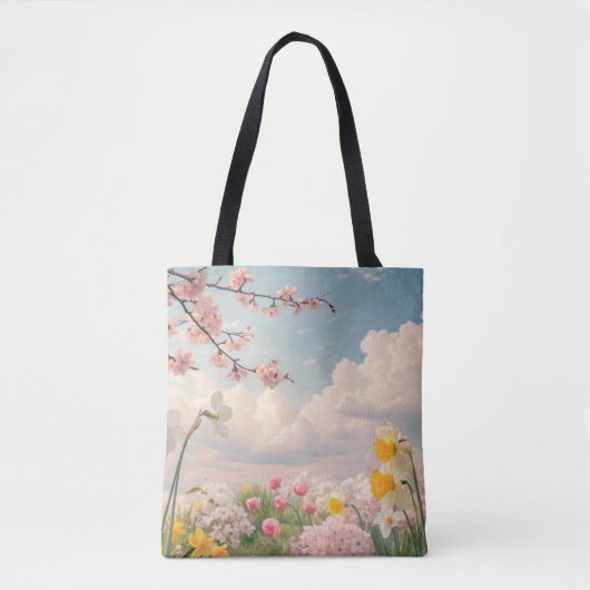 春の花の背景 トートバッグ (正面)