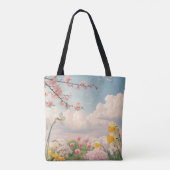 春の花の背景 トートバッグ (裏面)